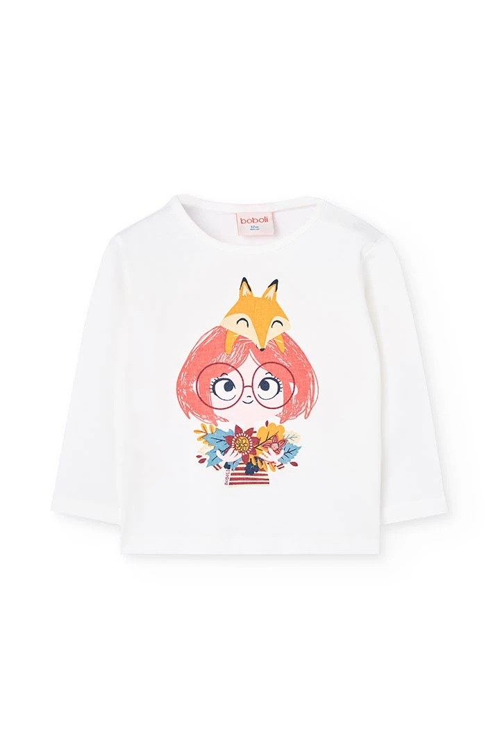 Pink baby cotton animal T-shirt