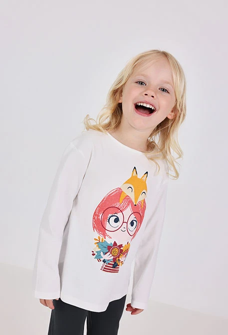 Rosa Baby Baumwoll-T-Shirt Tiere