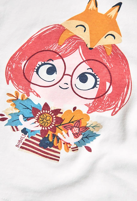 Camiseta de algodón rosa bebé animales