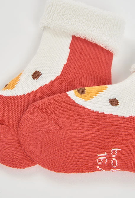 Pack baby red duck print socks