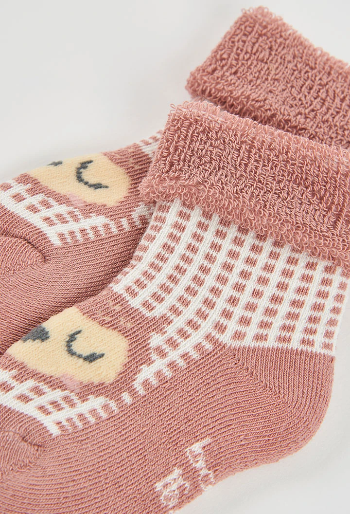 Pack mitjons marró nadó estampat de mussols