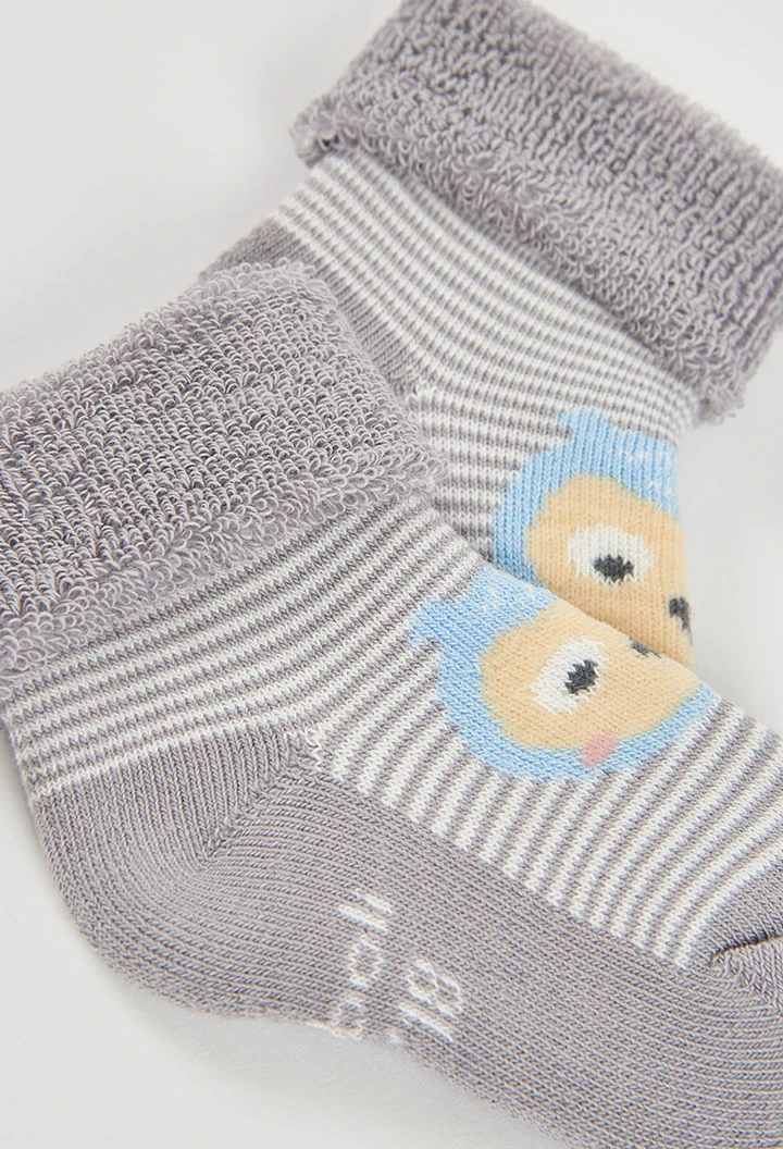 Pack mitjons marró nadó estampat de mussols