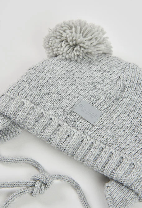 Gorro cinzento vigoré com pompons bebé