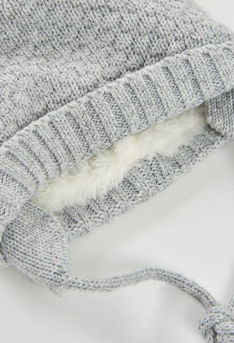 Gorro cinzento vigoré com pompons bebé