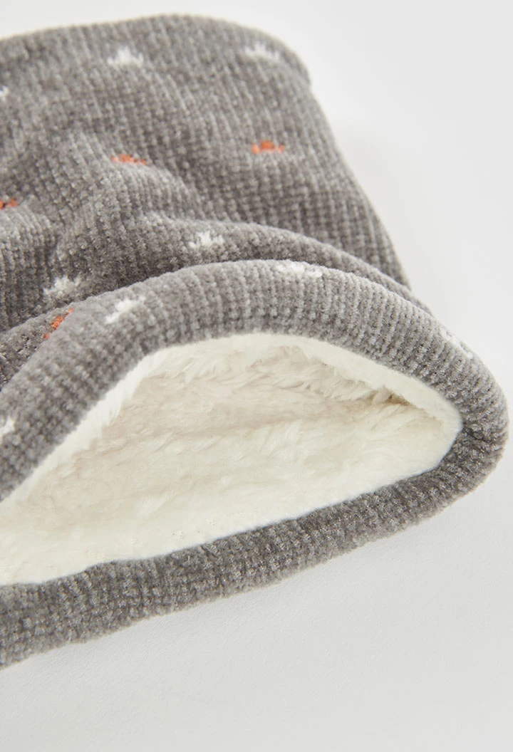 Gola de bebé cinzento vigoré estampado de pontos