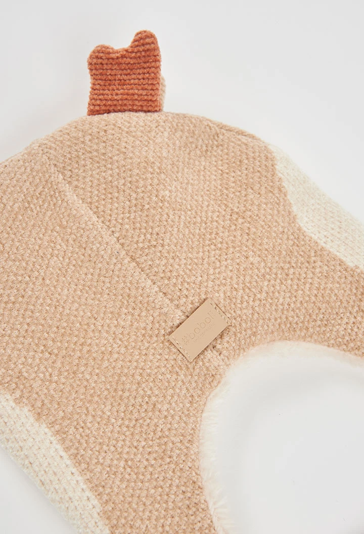 Bonnet marron avec motif cerf bébé
