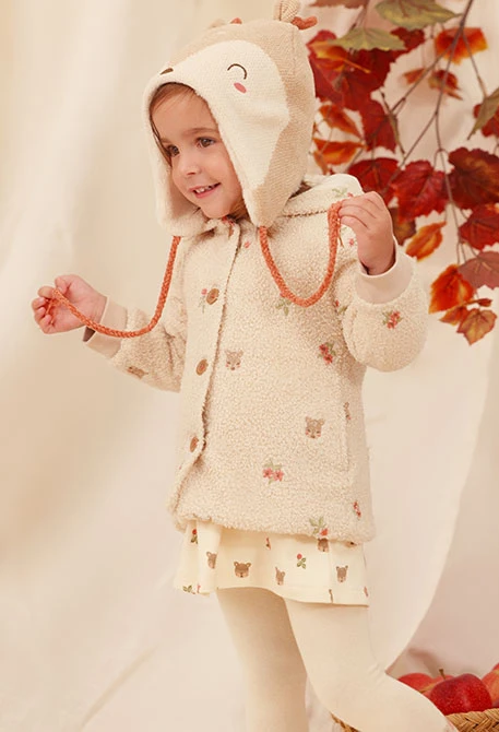 Bonnet marron avec motif cerf bébé