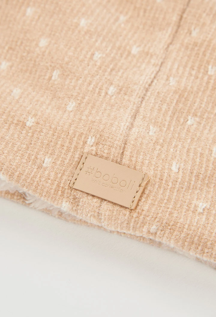 Tour de cou bébé marron imprimé à pois