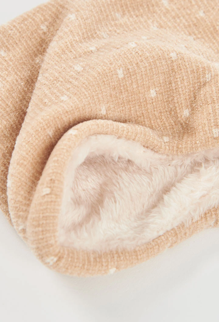 Tour de cou bébé marron imprimé à pois