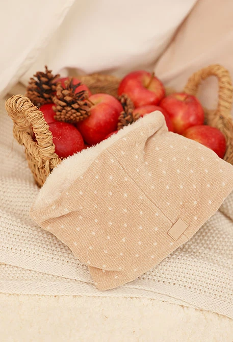 Tour de cou bébé marron imprimé à pois