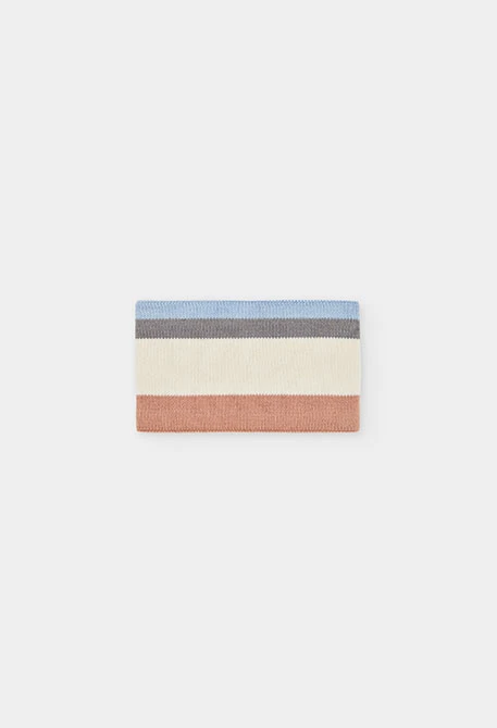 Tour de cou bébé marron à rayures multicolores