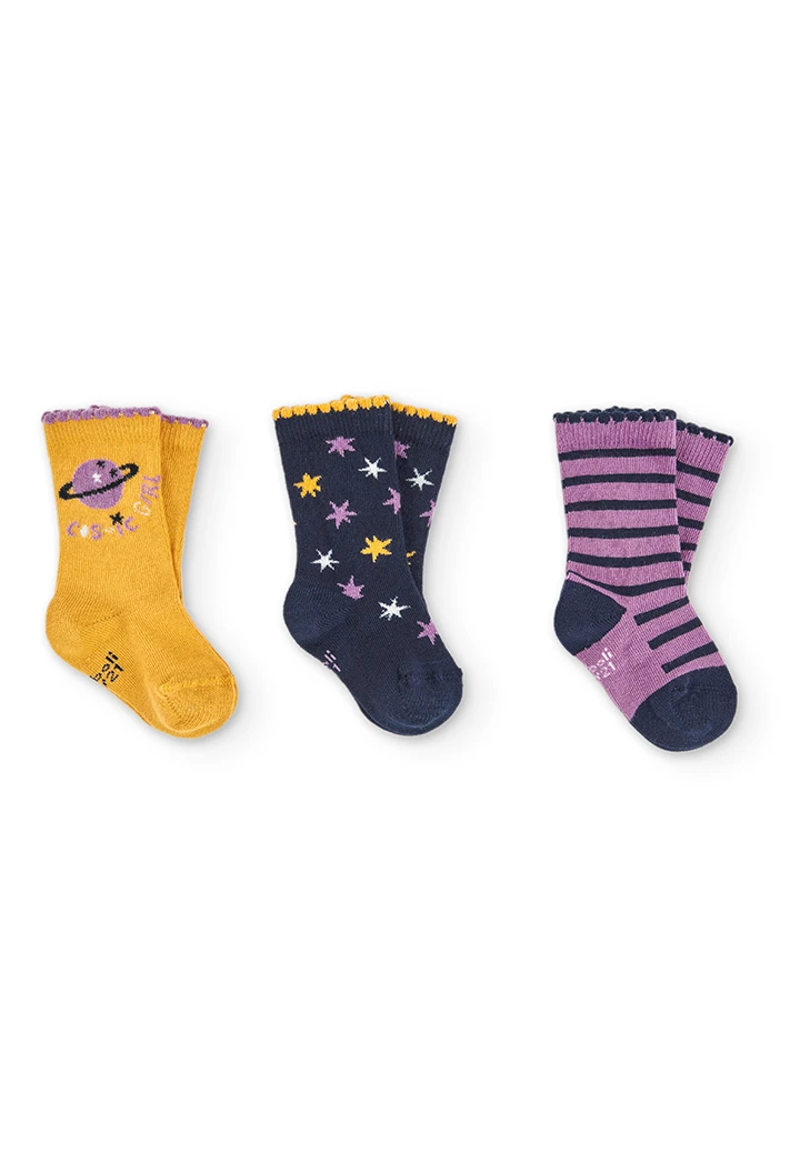 Pack meias curtas para o bebé menina -BCI