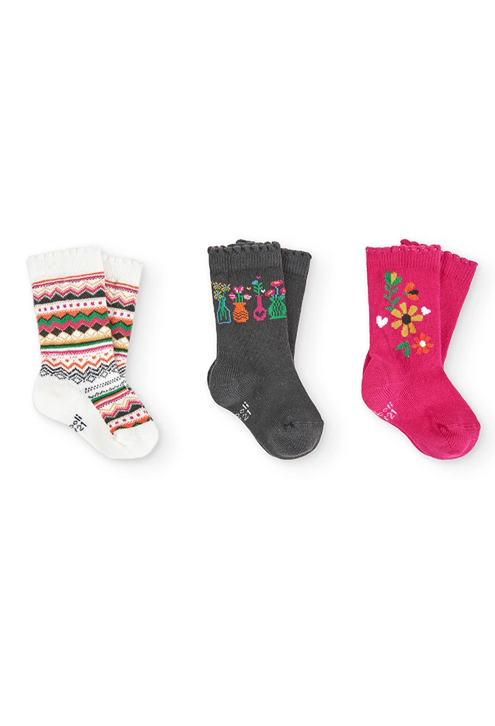 Pack mitjons de nadó nena amb estampat