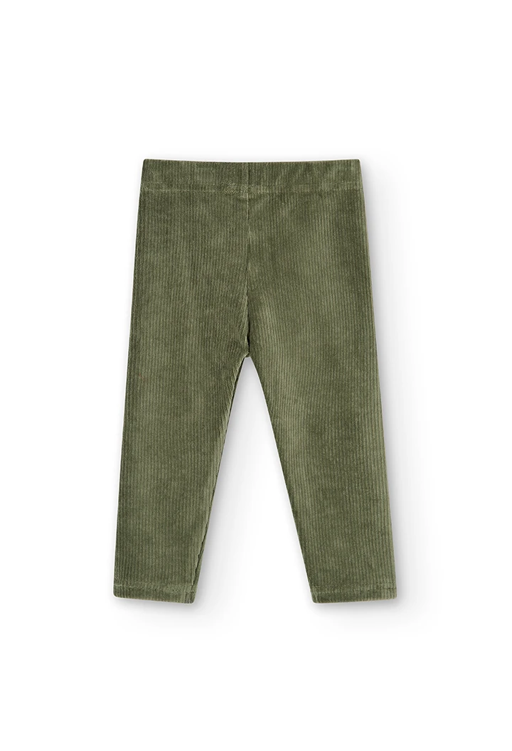 Stretch corduroy leggings for baby -BCI