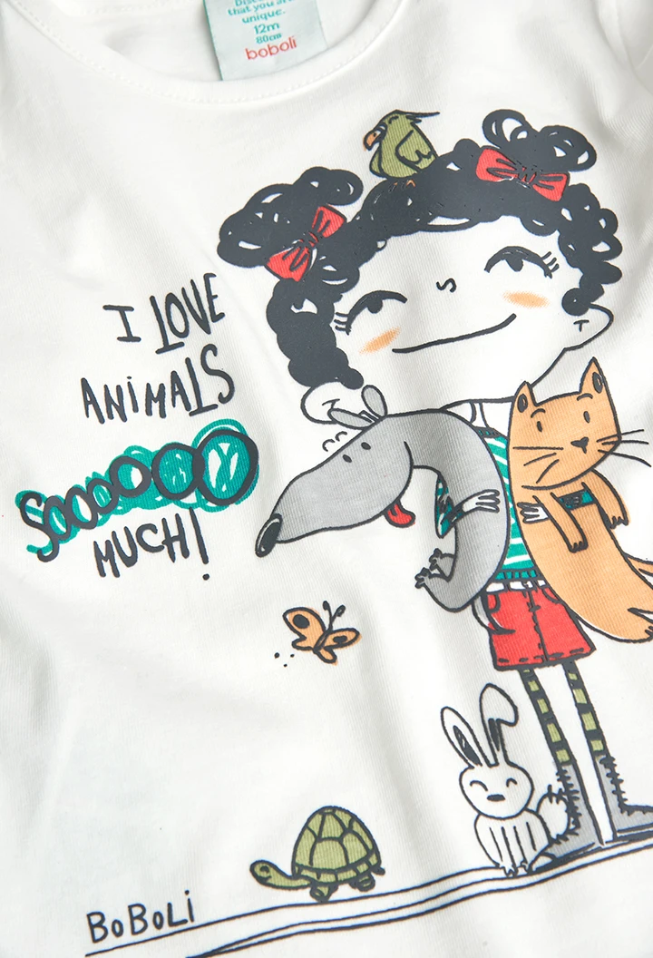 Camiseta punto de bebé niña "animales" -BCI