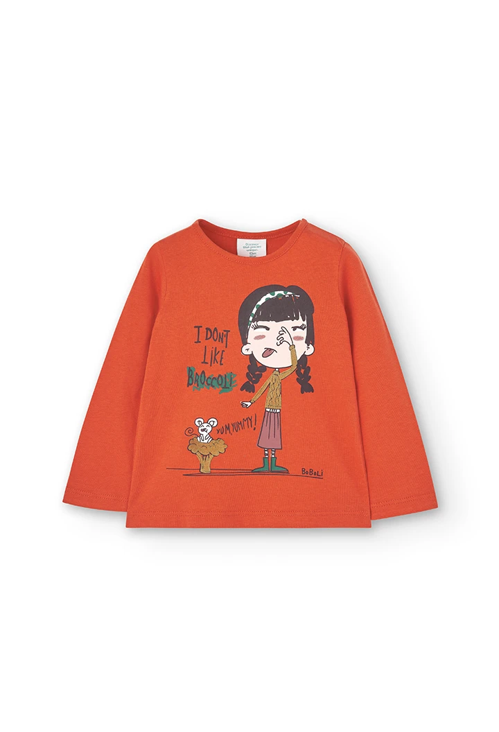 Knit t-Shirt for baby girl -BCI