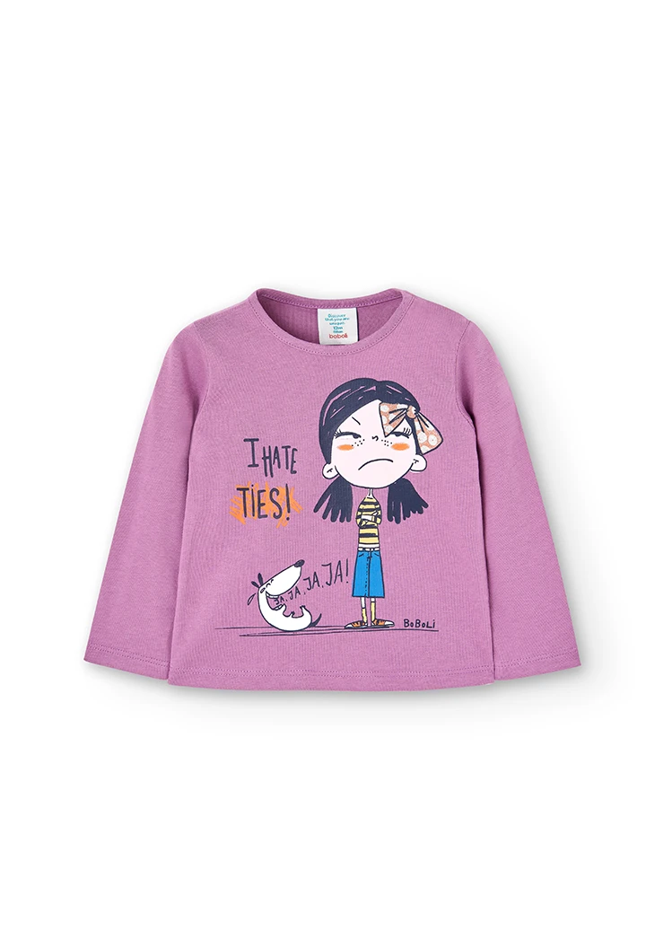 Knit t-Shirt for baby girl -BCI