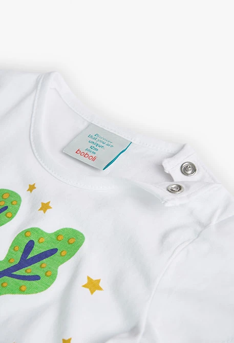 Maglietta in jersey basic da neonata bianca