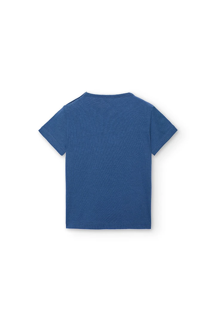T-shirt basic tricoté pour bébé fille en couleur bleue
