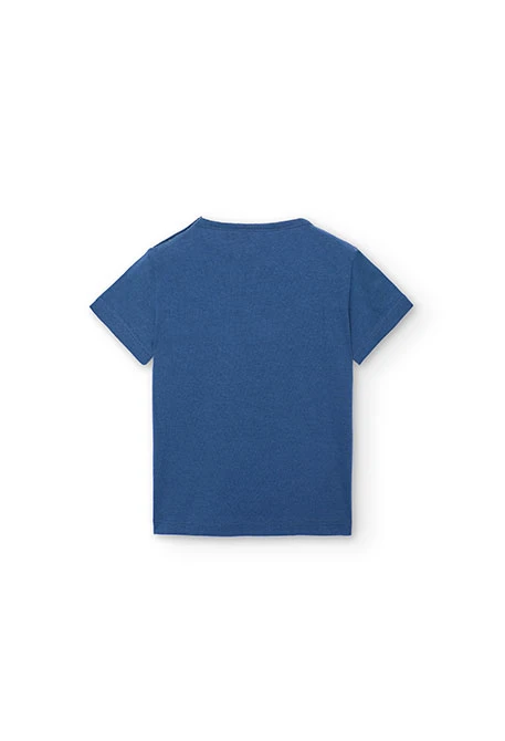 Baby girl's basic knit t-shirt in blue