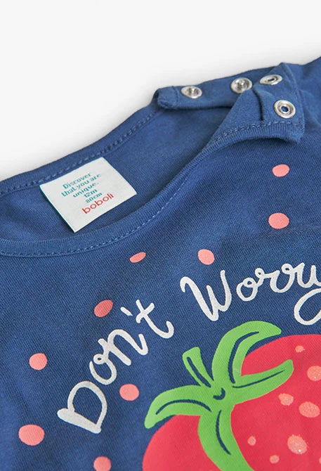 Baby girl's basic knit t-shirt in blue
