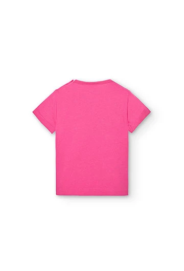 Camiseta de punto básica de bebé niña en color rosa