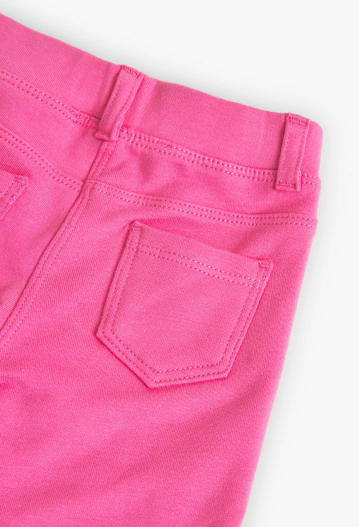Pantalón de felpa elástica de bebé niña en rosa