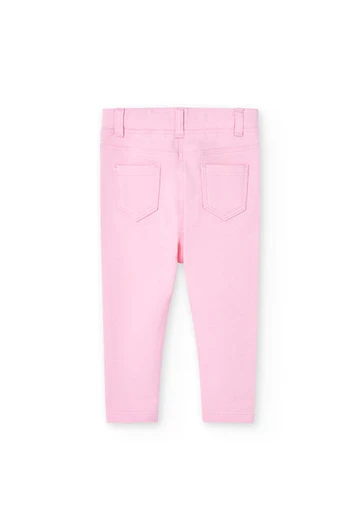 Pantalons de pelfa elàstica de bebè nena en color rosa