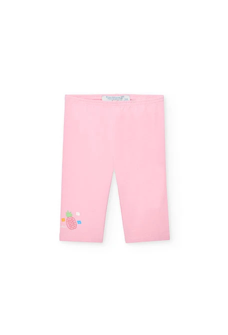 Leggings de punto pirata de bebé niña en rosa