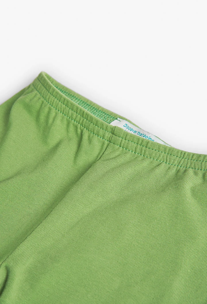Leggings tricotés pour bébé fille en vert
