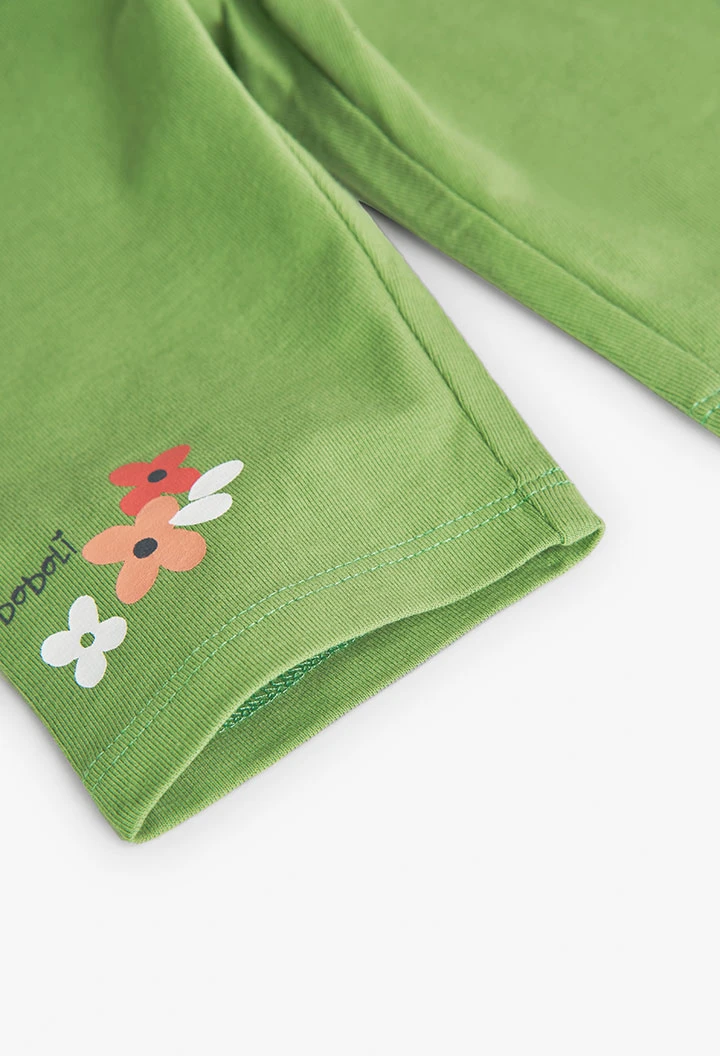 Leggings tricotés pour bébé fille en vert