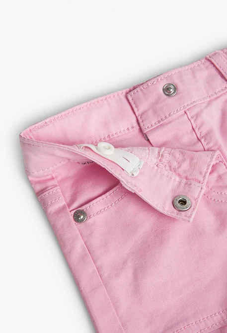 Baby girl's pink stretch gabardine shorts