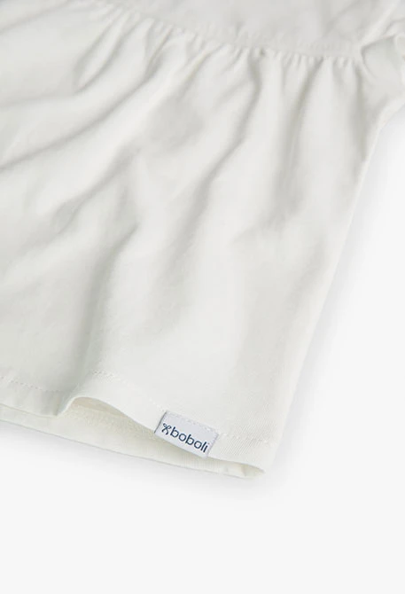 Strick-Shirt Flamé, für Baby-Mädchen in Farbe Weiß