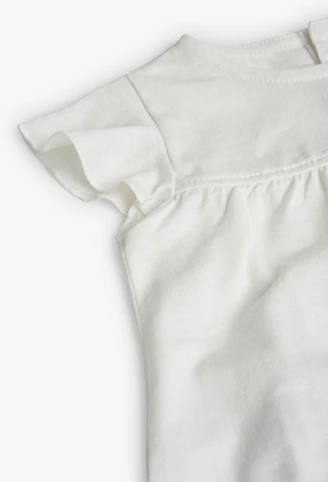 Maglietta in jersey flammé da neonata bianca