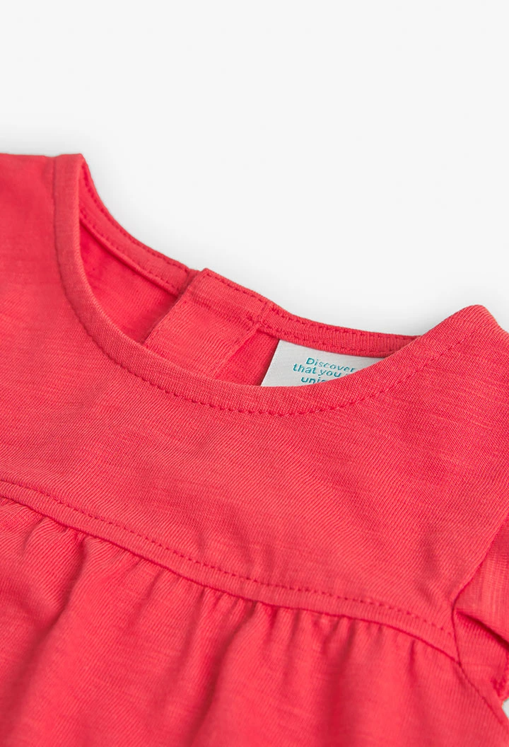 Camisola de malha flamé de bebé menina em vermelho