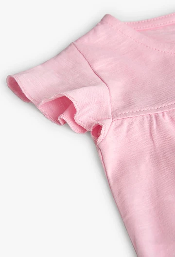 Maglietta in jersey flammé da neonata rosa