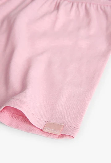 Baby girl\'s pink slub knit t-shirt