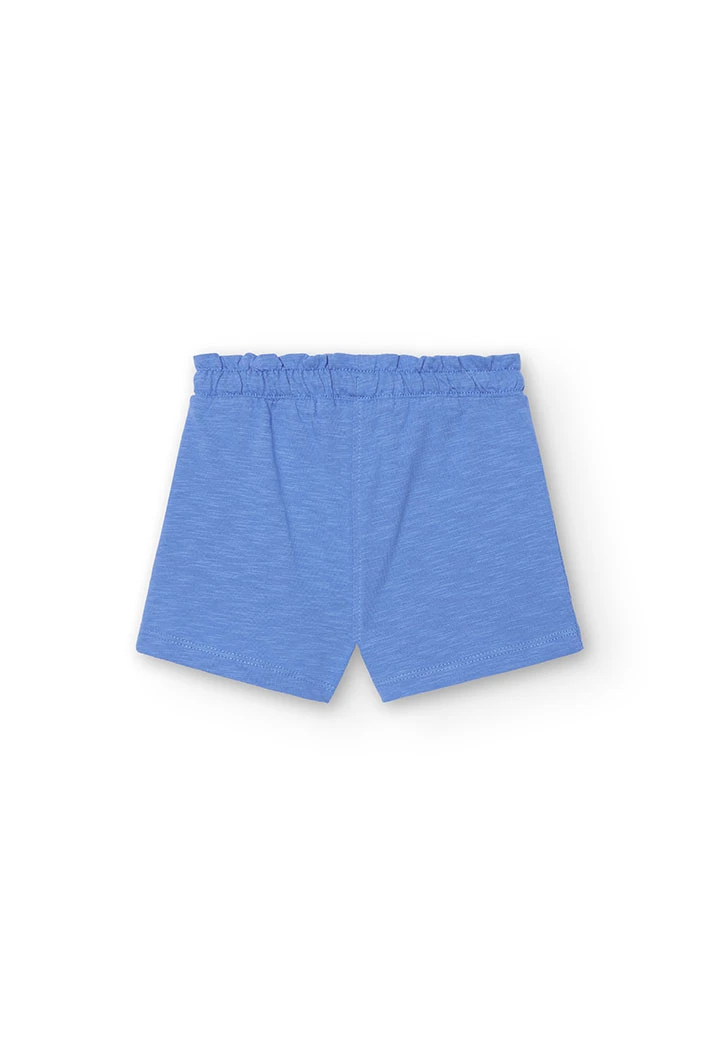 Strick-Shorts Flamé, für Baby-Mädchen, in Farbe Blau