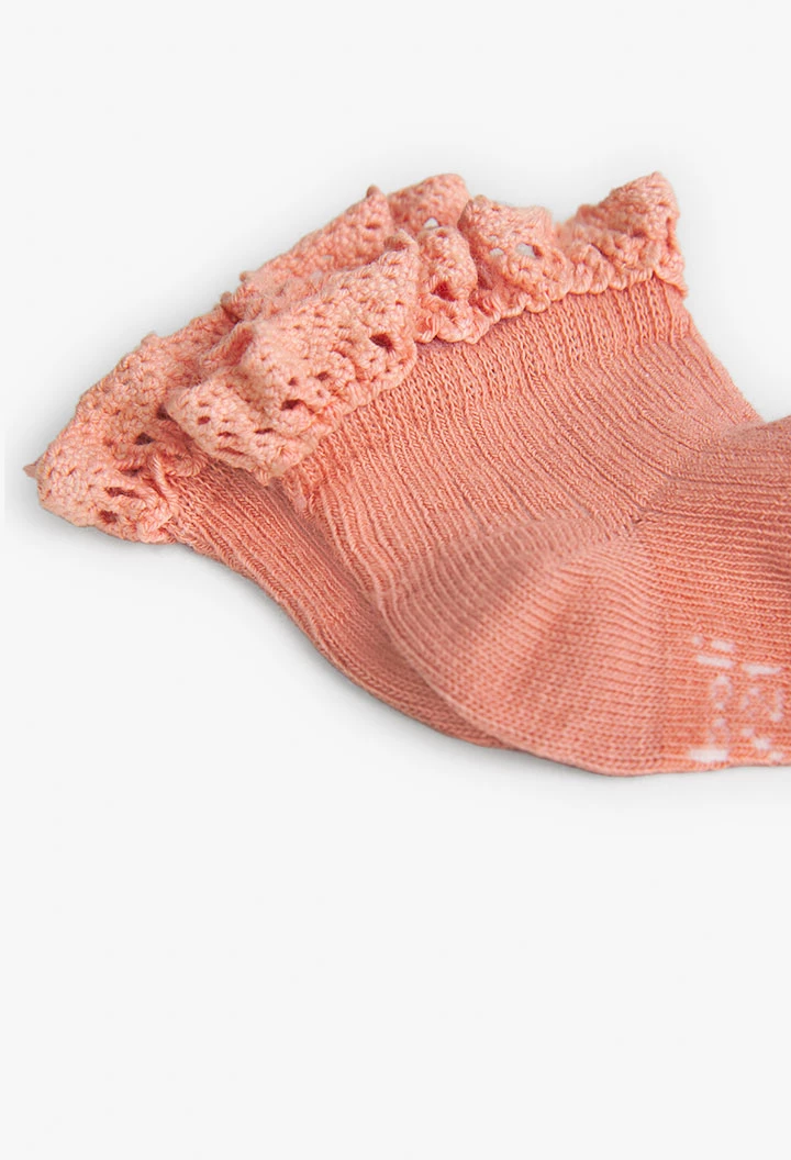 Pack Socken für Baby-Mädchen in Farbe Lachs