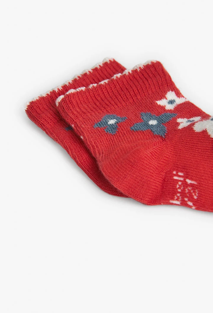 Pack de calcetines de bebé niña en rojo