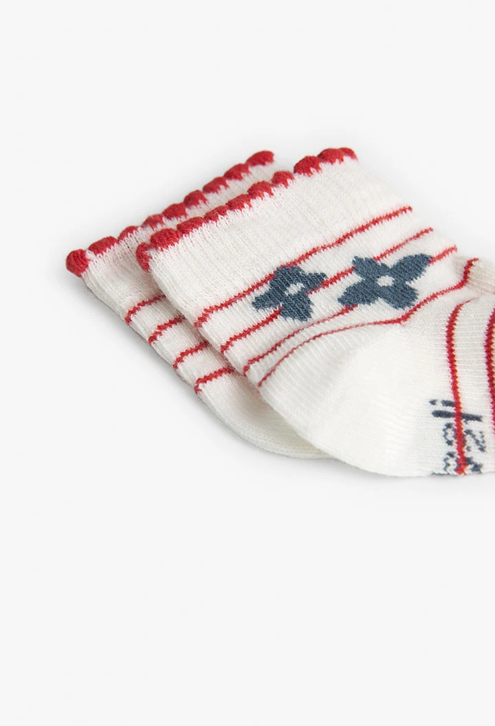 Pack Socken für Baby-Mädchen in Farbe Rot