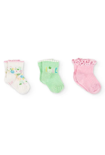 Pack of pink baby girl socks