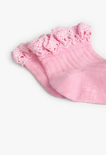 Pack de meias de bebé menina rosa