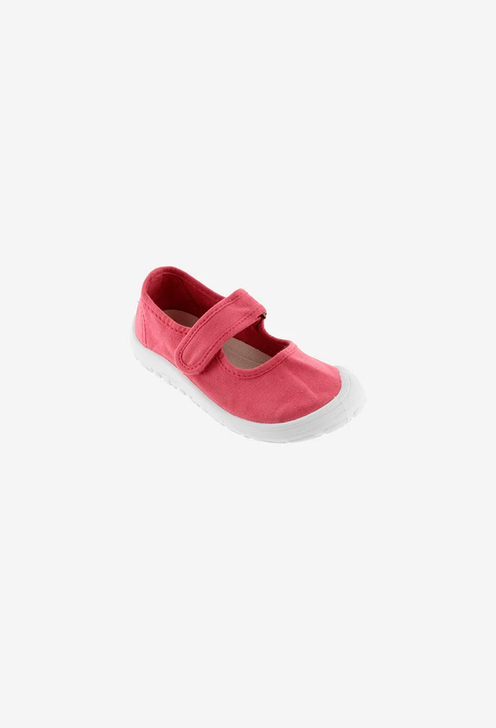 Mercedes Bosco barefoot canvas in strawberry color