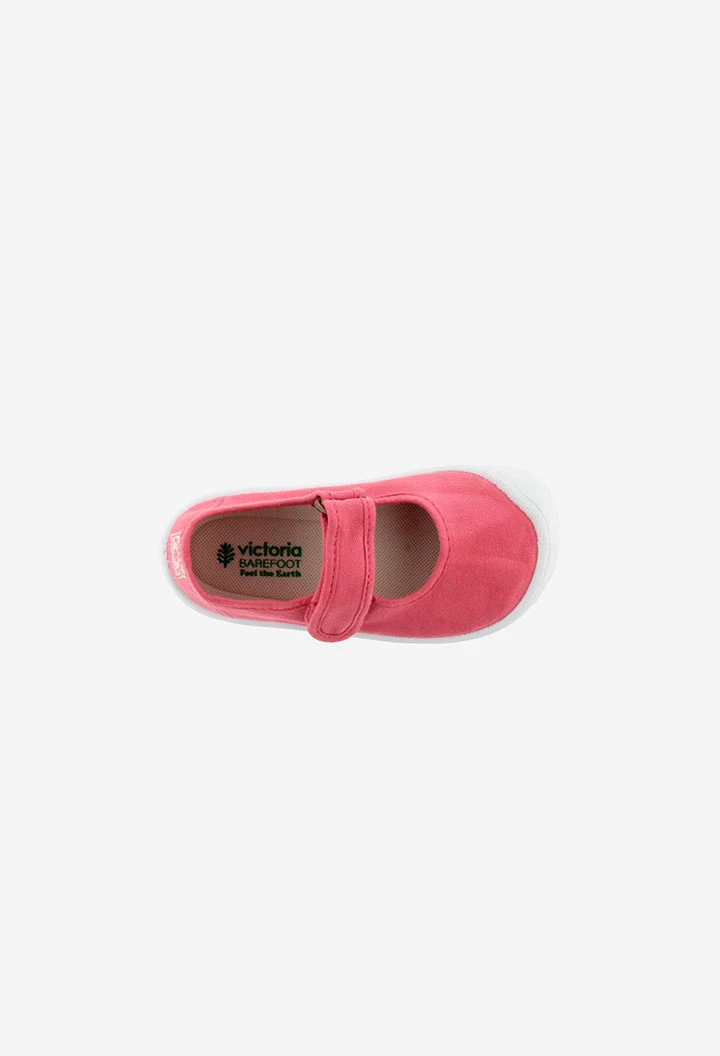 Mercedes Bosco barefoot canvas in strawberry color