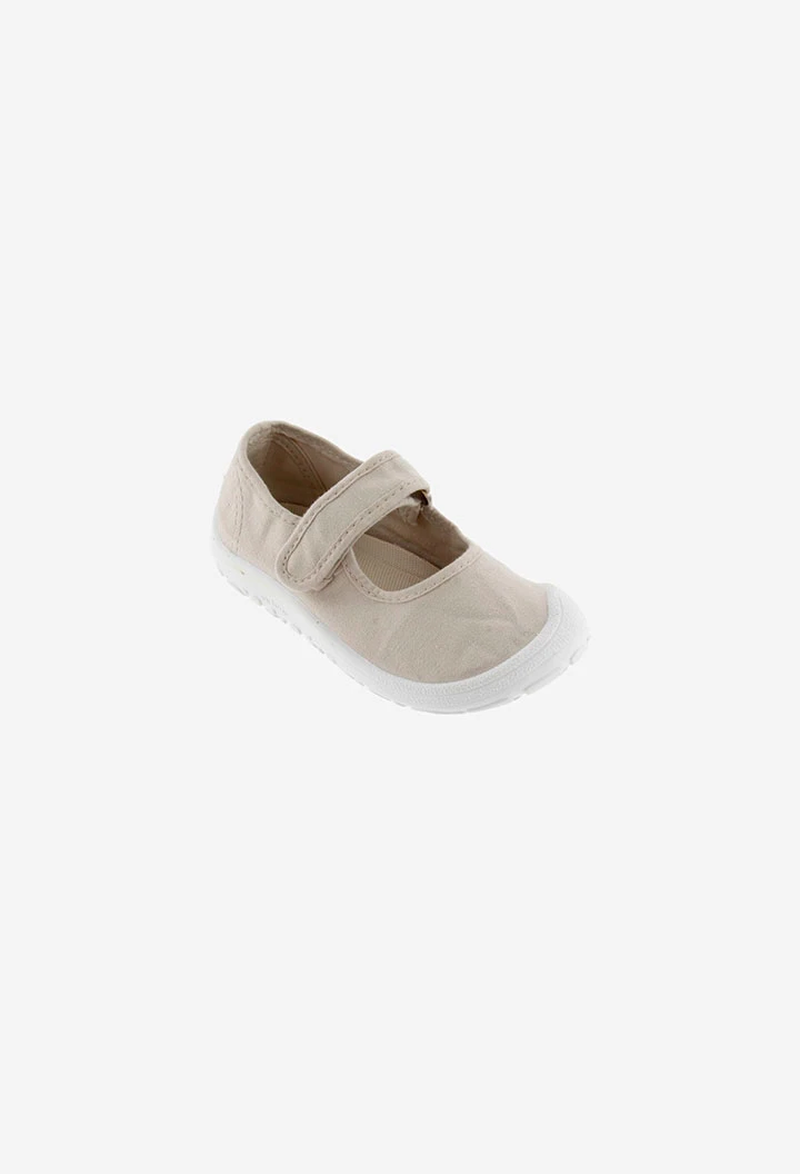 Mercedes Victoria bosco barefoot em lona cor gelo
