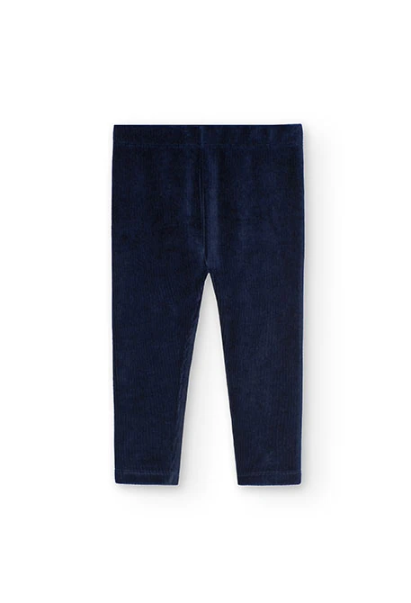 Leggings in velluto a coste per neonato in blu navy