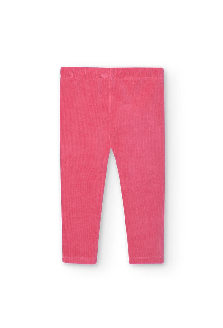 Leggings en velours côtelé pour bébé fille en rose