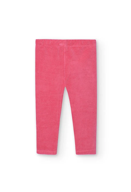 Leggings de pana para bebé niña en rosa