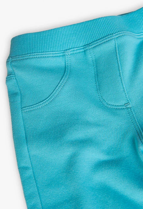 Pantalón de felpa elástico para bebé niña en azul